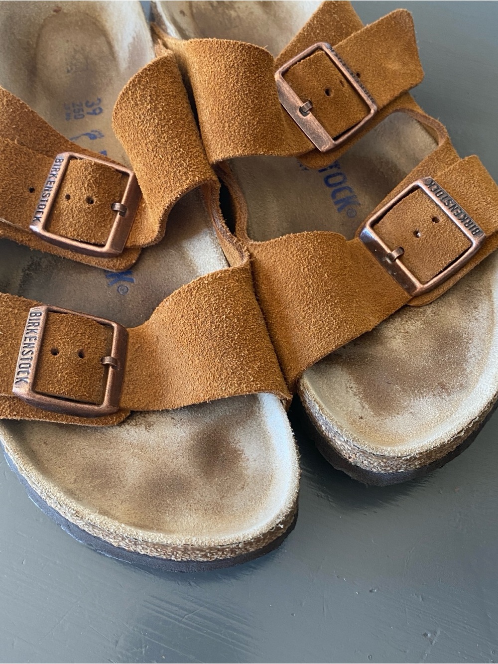 Birkenstock Arizona 39 Suede Sandals in Mink Brown